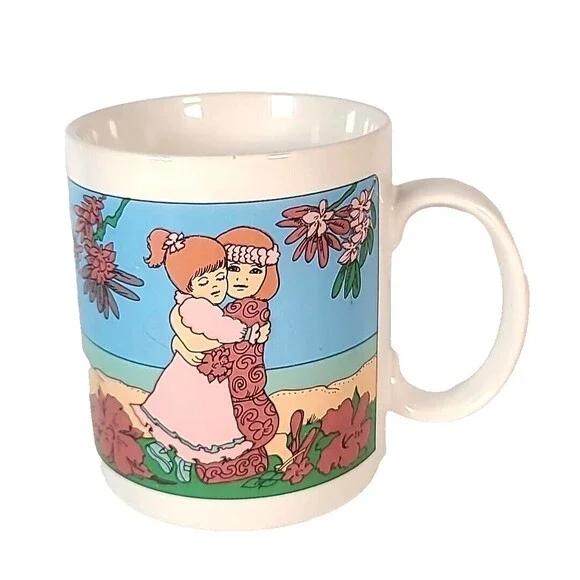 Diana Hansen-Young Hawaii Mug 1992 The Hug Vintage Childhood friendship Mug Art - Picture 9 of 9